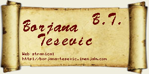 Borjana Tešević vizit kartica